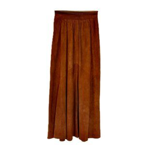 J.McLaughlin Real Suede Midi Skirt Boho A-line Western Flare Women's S Vintage